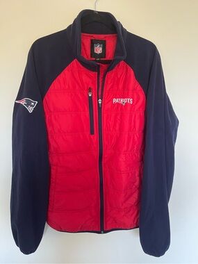 NFL New England Patriots Red & Navy Men's Lightweight Hybrid Jacket